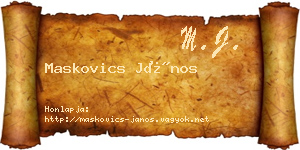 Maskovics János névjegykártya