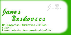 janos maskovics business card